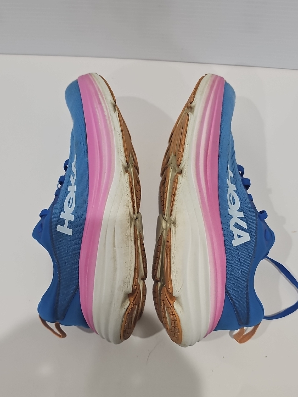 Women's Size 9.5 B Hoka Clifton Running Sneakers Blue Pink - Picture 3 of 12